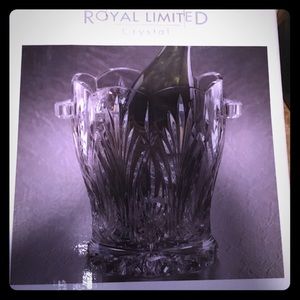 Royal Ltd crystal ice bucket wine chiller whandles